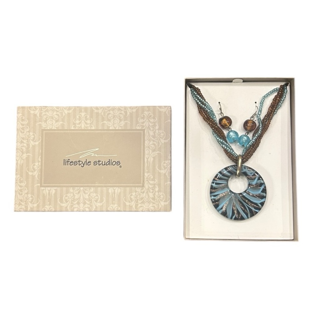 Lifestyle Studios Multi-Strand Necklace and Earring Set NWT